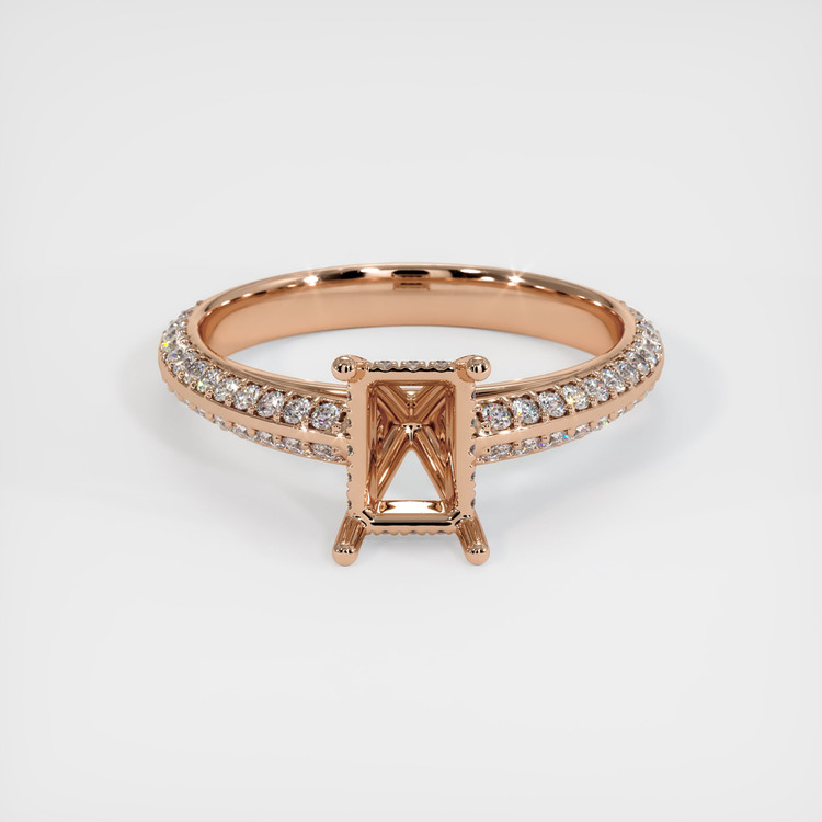 18K Rose Gold Pave Ring Setting