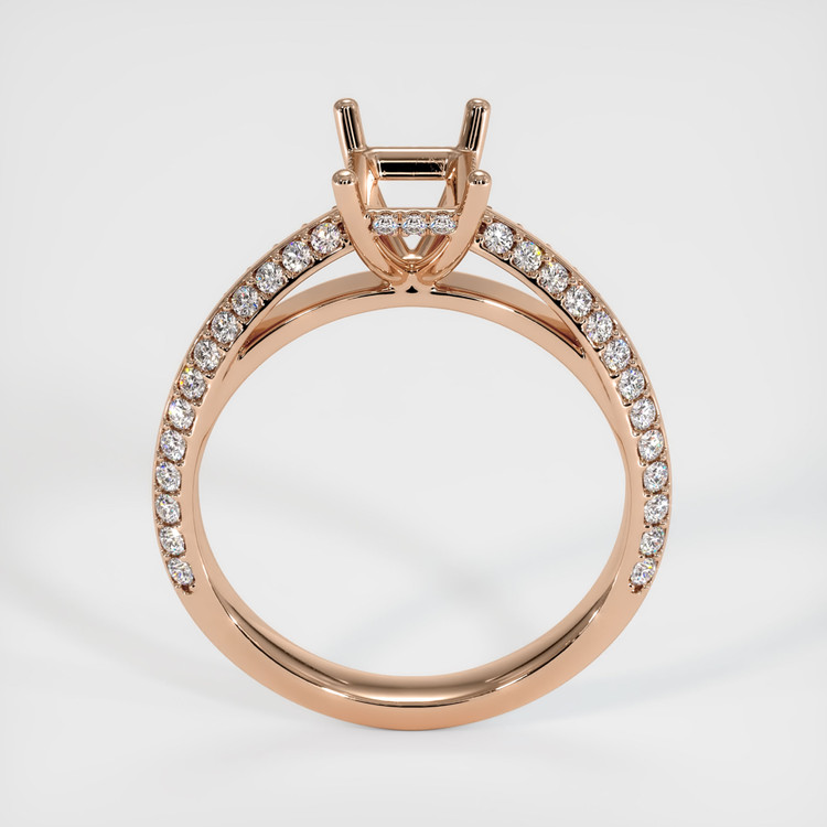 18K Rose Gold Pave Ring Setting