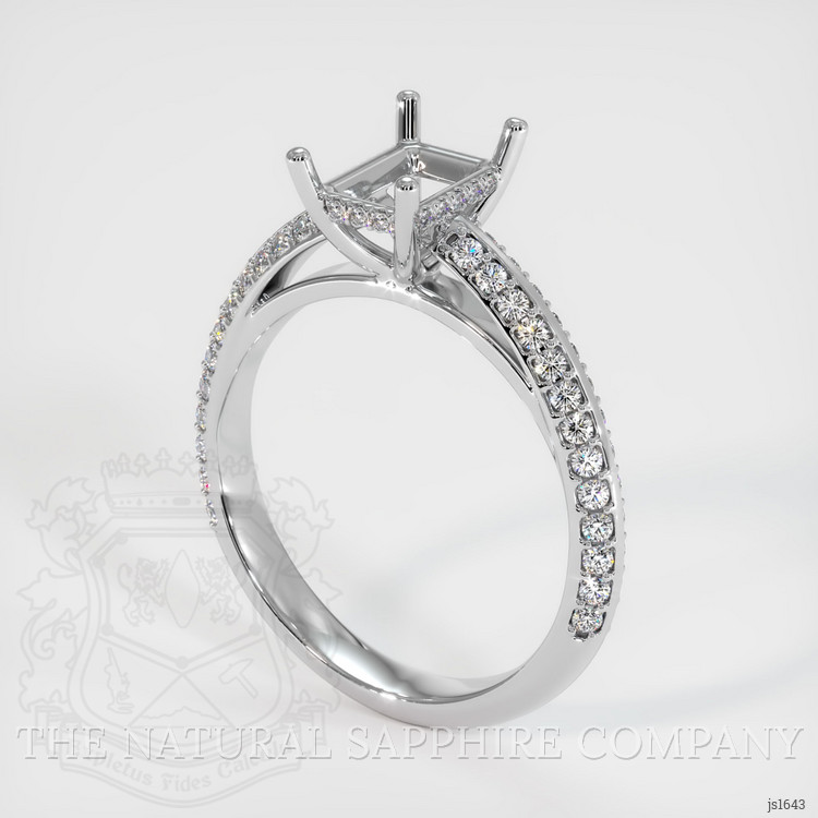 14K White Gold Pave Ring Setting