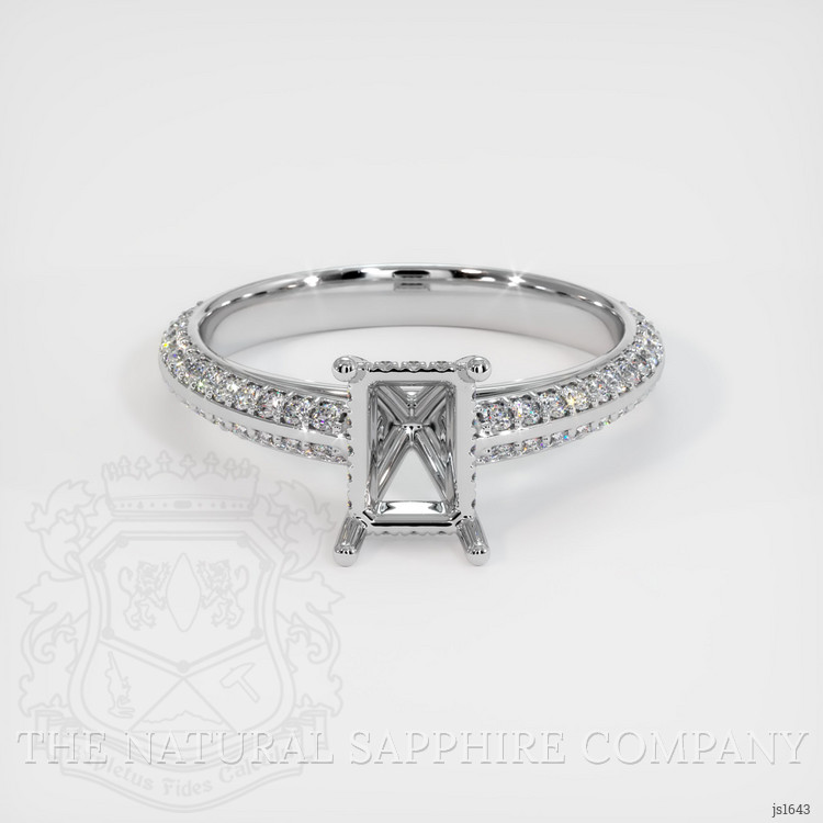 14K White Gold Pave Ring Setting