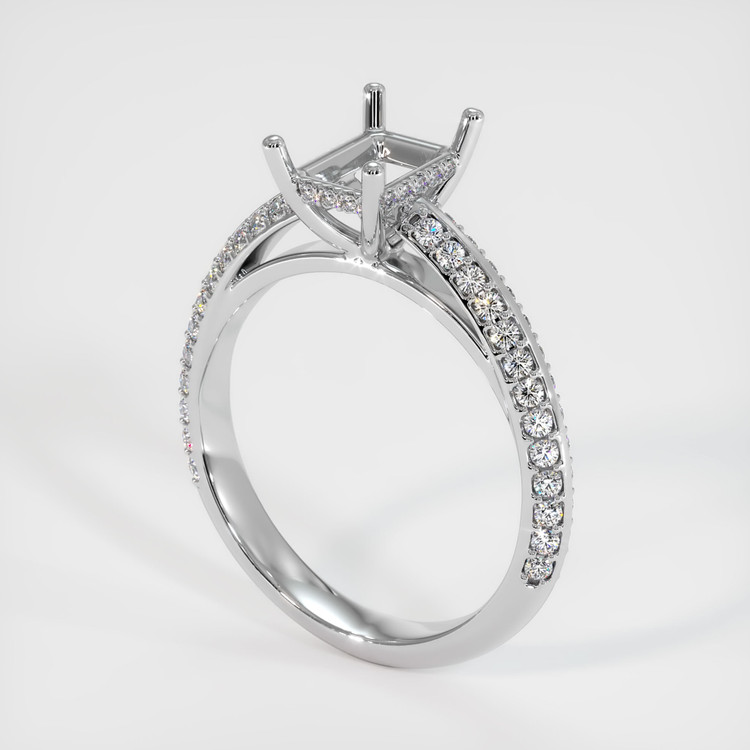 18K White Gold Pave Ring Setting
