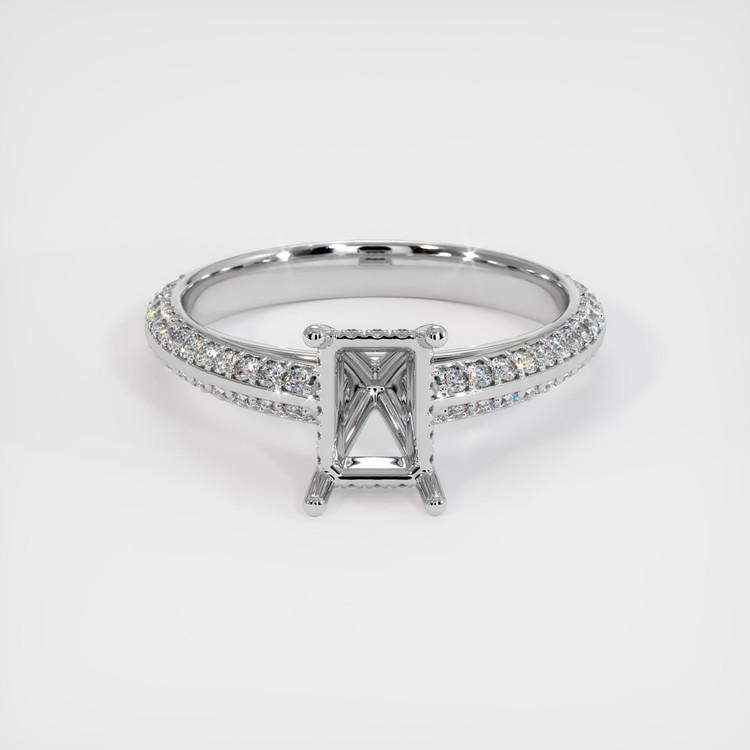 18K White Gold Pave Ring Setting