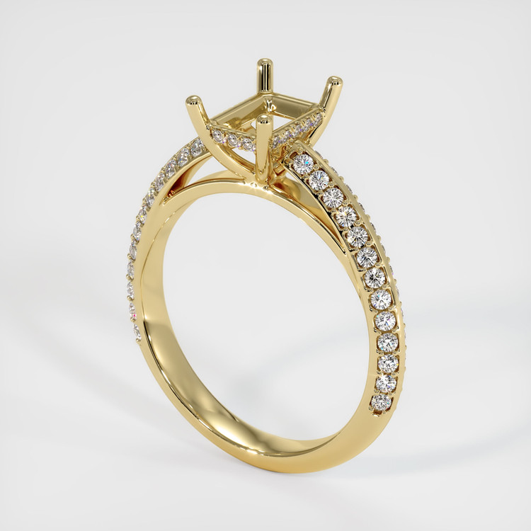 14K Yellow Gold Pave Ring Setting