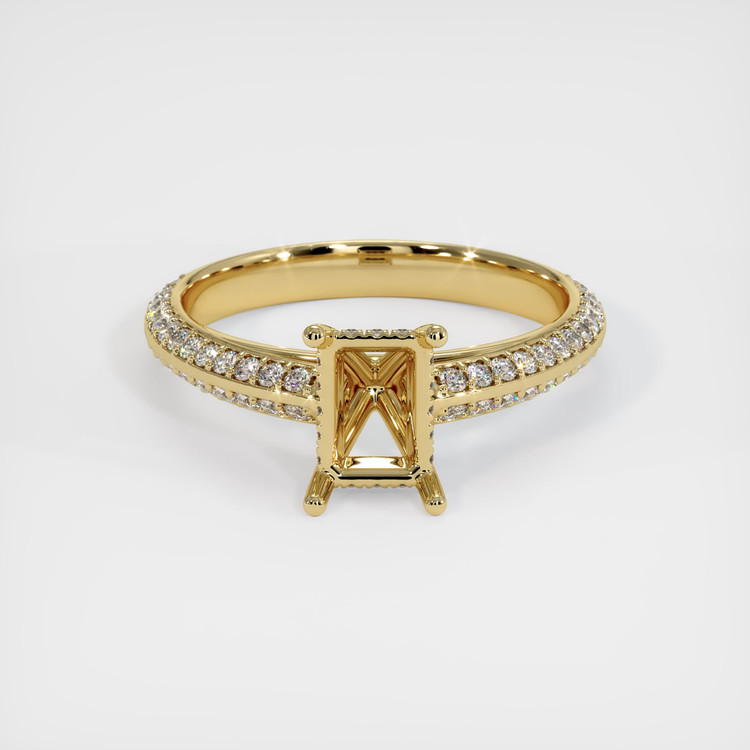 14K Yellow Gold Pave Ring Setting