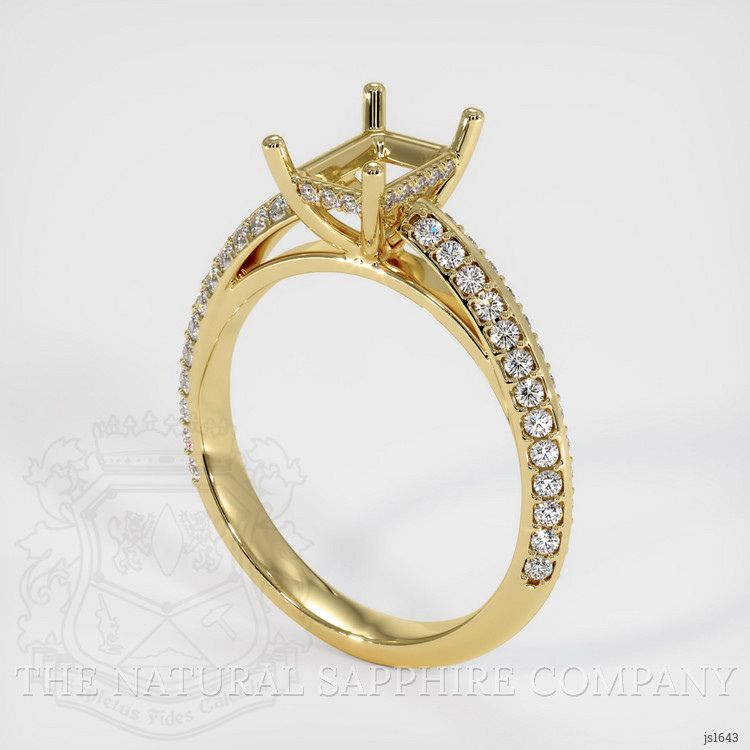 18K Yellow Gold Pave Ring Setting