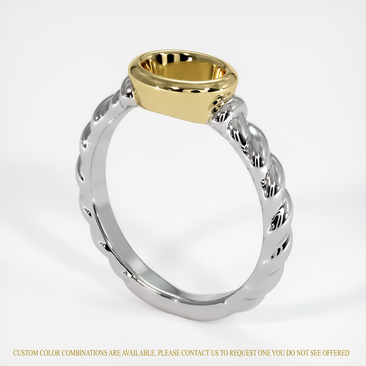 14K Yellow & White Men's Ring Setting