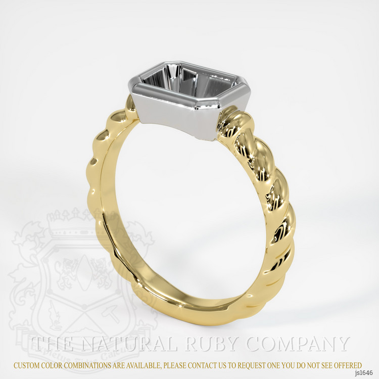 14K White & Yellow Men's Ring Setting