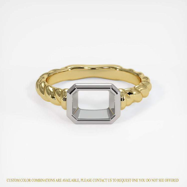 14K White & Yellow Men's Ring Setting