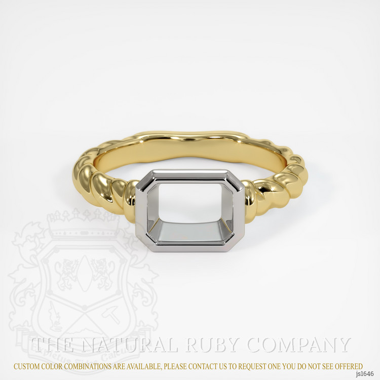 14K White & Yellow Men's Ring Setting