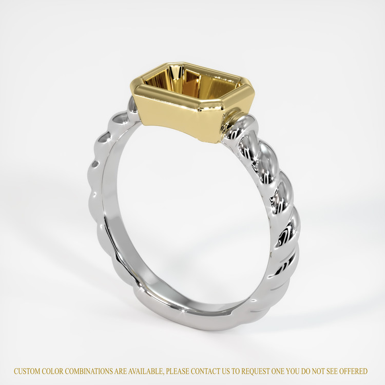 14K Yellow & White Men's Ring Setting