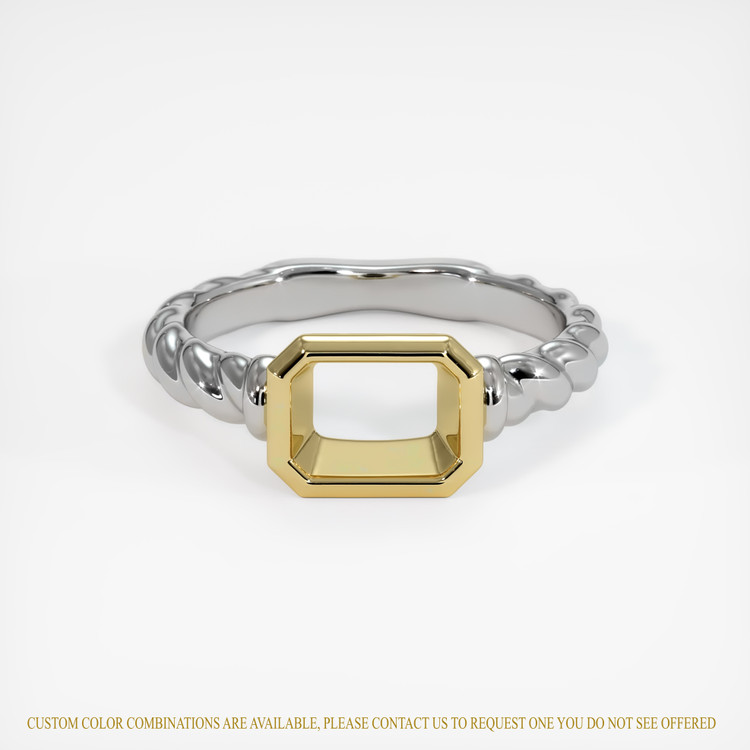 14K Yellow & White Men's Ring Setting