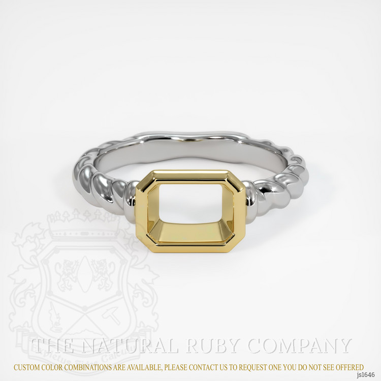 14K Yellow & White Men's Ring Setting