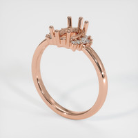 Accent Stones Bi Color Sapphire Ring 2.65 Ct., 14K Rose Gold Combination Setting