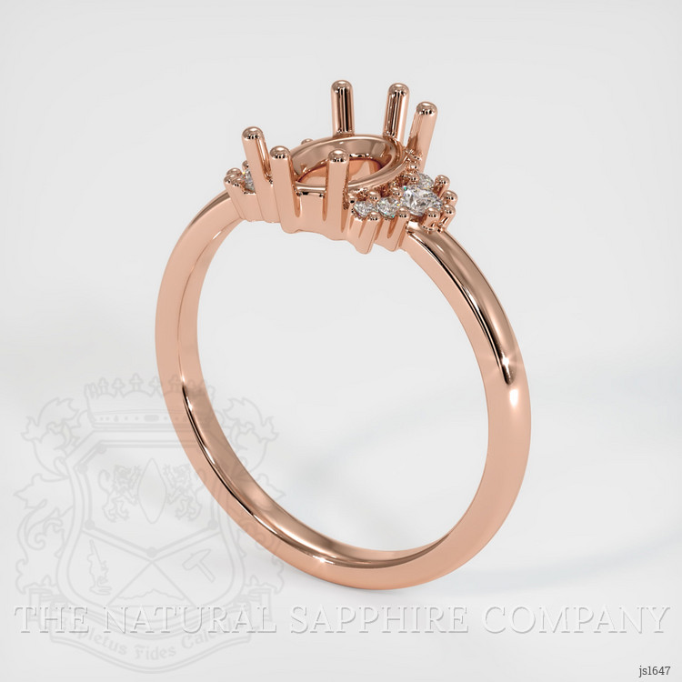 14K Rose Gold Accent Stones Ring Setting