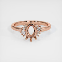14K Rose Gold Accent Stones Ring Setting Image