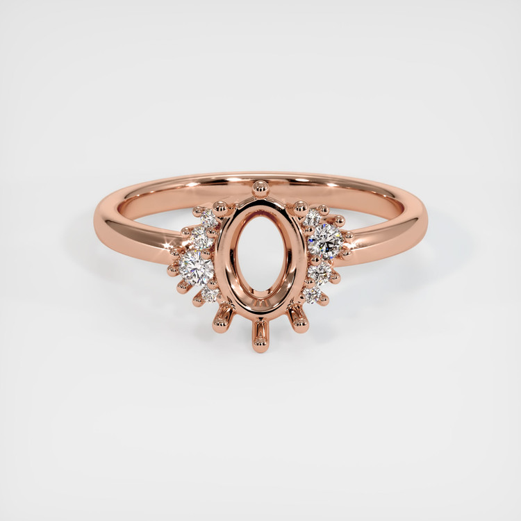 14K Rose Gold Accent Stones Ring Setting