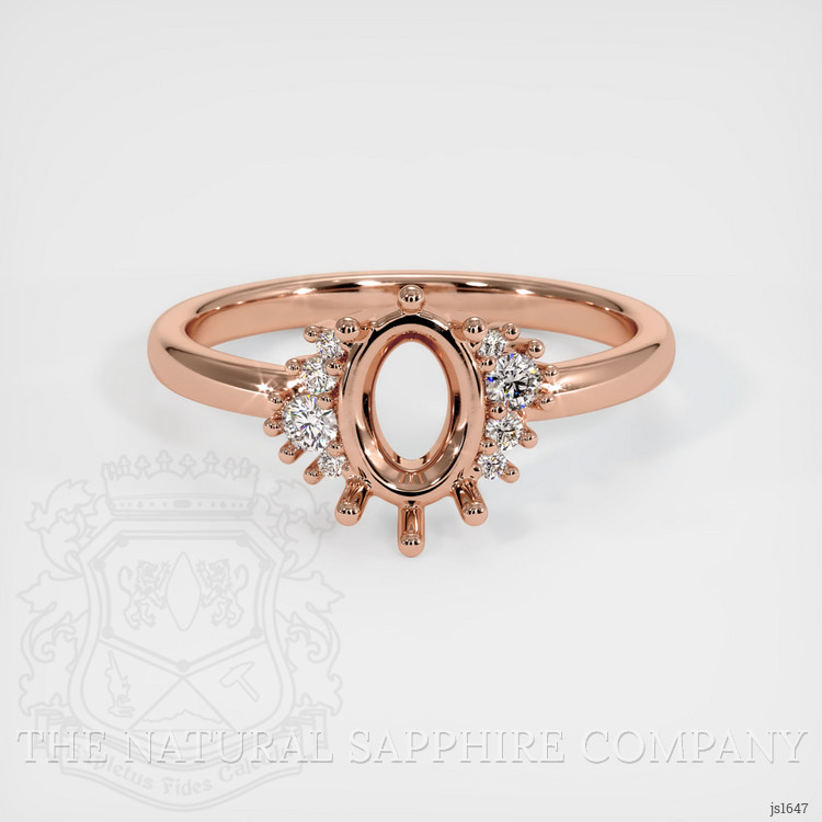 14K Rose Gold Accent Stones Ring Setting