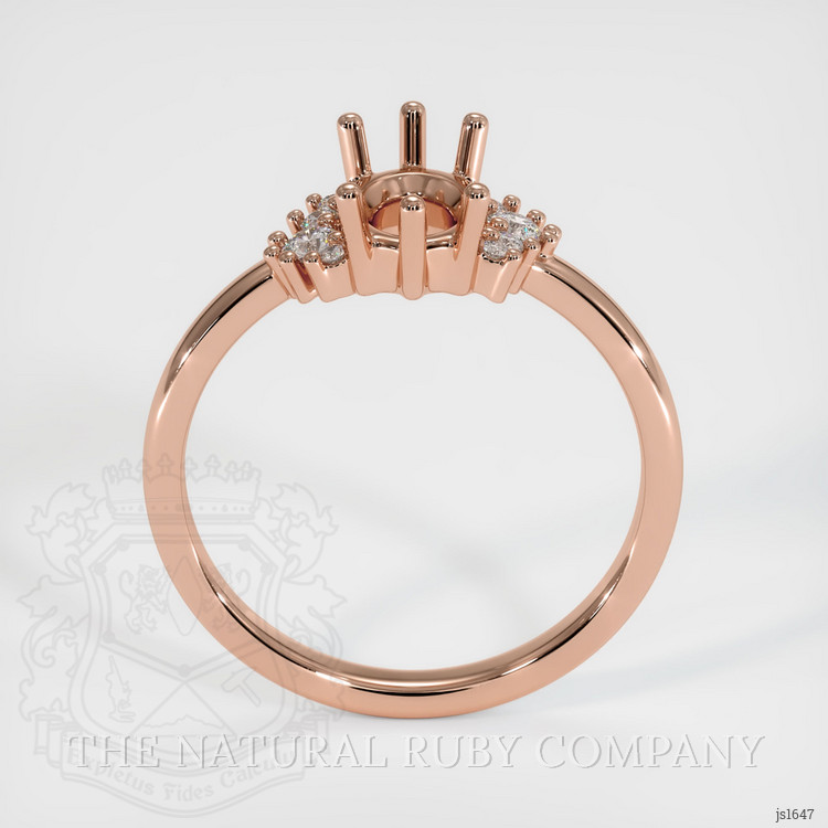14K Rose Gold Accent Stones Ring Setting