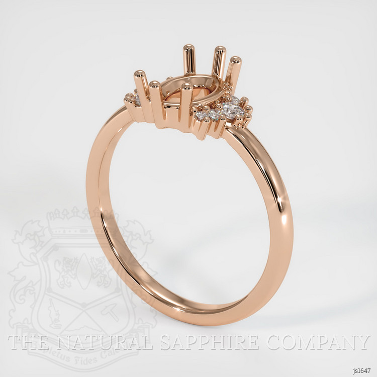 18K Rose Gold Accent Stones Ring Setting