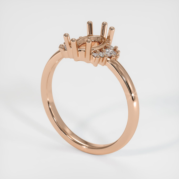 18K Rose Gold Accent Stones Ring Setting