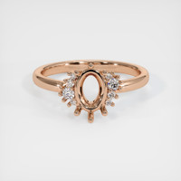 18K Rose Gold Accent Stones Ring Setting Image
