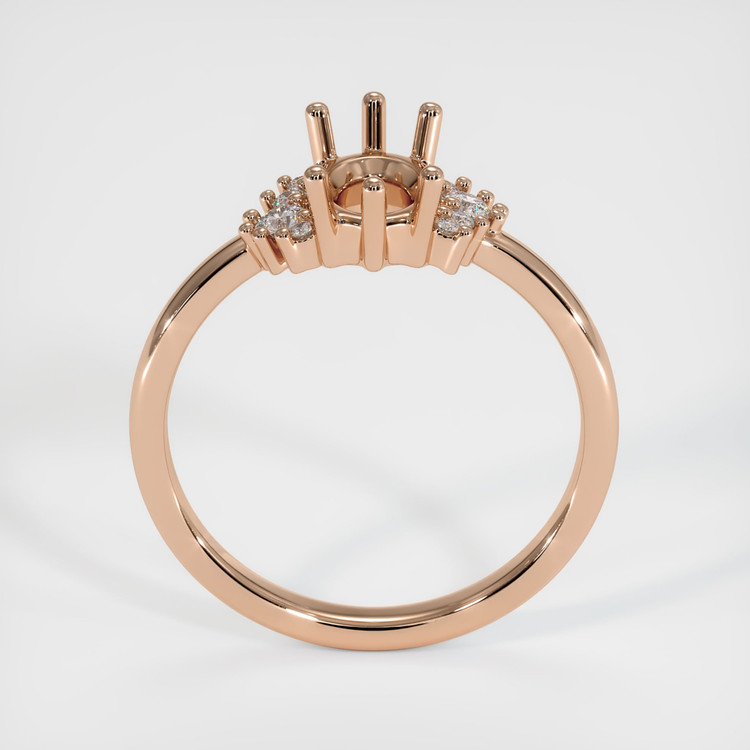 18K Rose Gold Accent Stones Ring Setting
