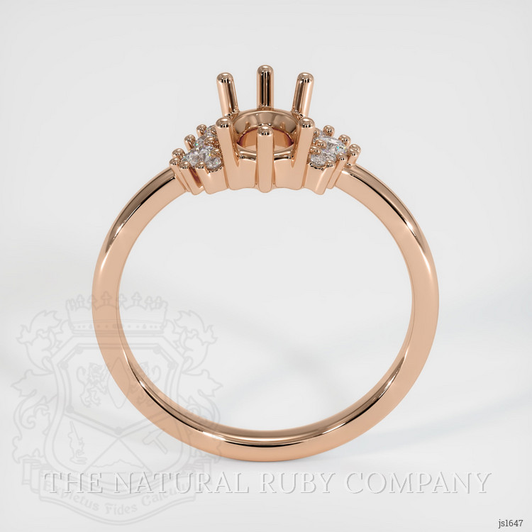 18K Rose Gold Accent Stones Ring Setting