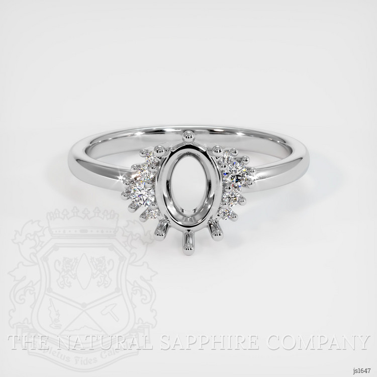 14K White Gold Accent Stones Ring Setting