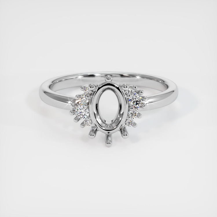 14K White Gold Accent Stones Ring Setting