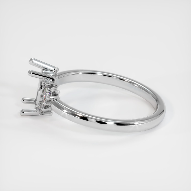 14K White Gold Accent Stones Ring Setting