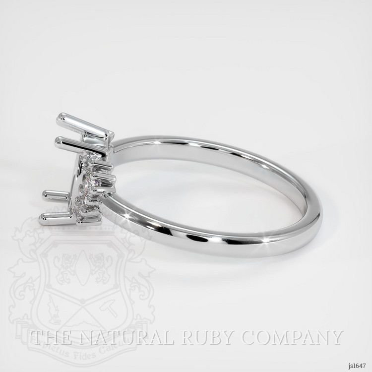 14K White Gold Accent Stones Ring Setting