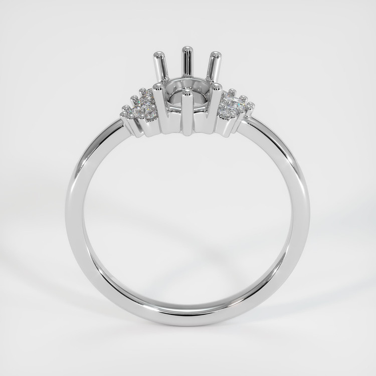 14K White Gold Accent Stones Ring Setting