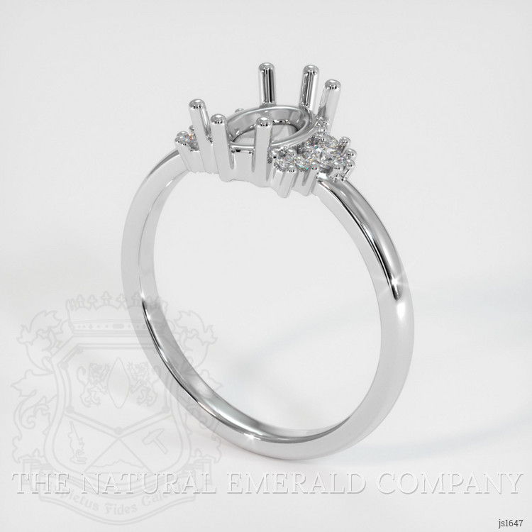 18K White Gold Accent Stones Ring Setting