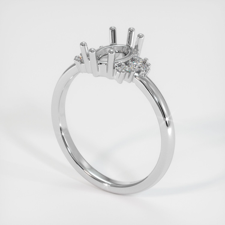 18K White Gold Accent Stones Ring Setting