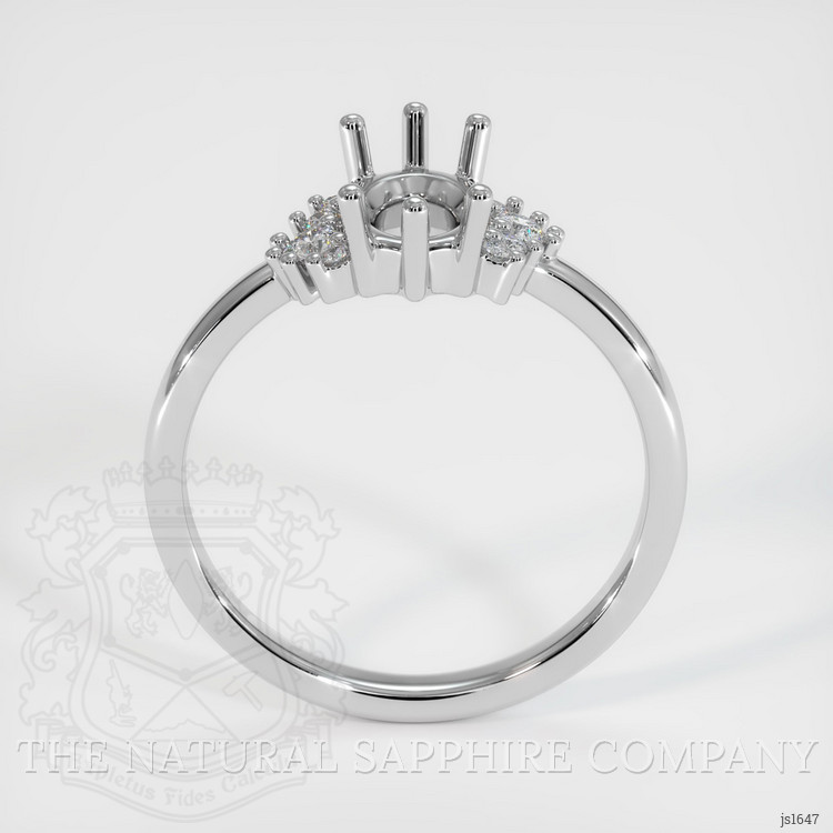 18K White Gold Accent Stones Ring Setting