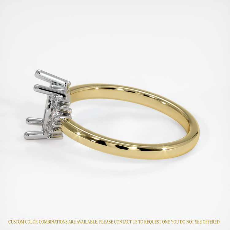 14K White & Yellow Accent Stones Ring Setting