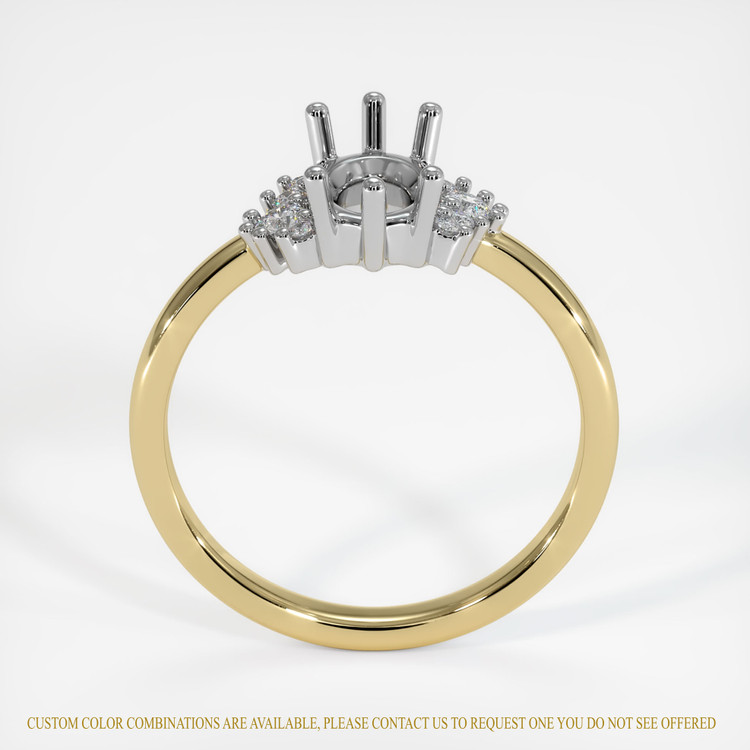 14K White & Yellow Accent Stones Ring Setting
