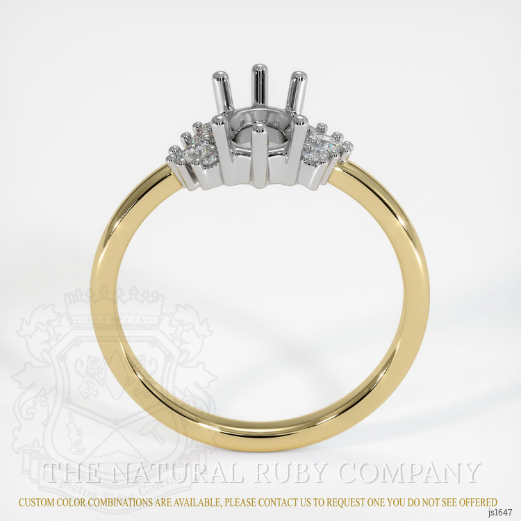 14K White & Yellow Accent Stones Ring Setting