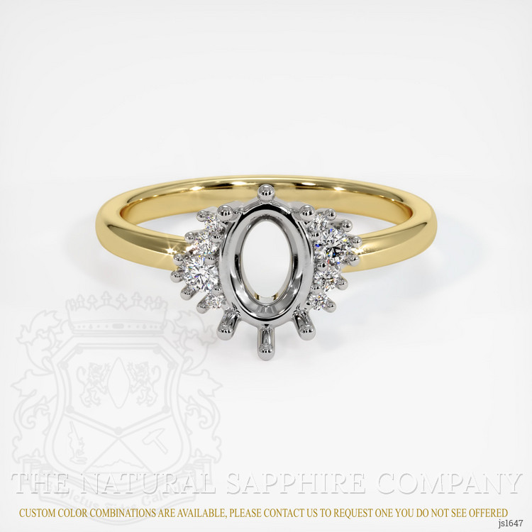 18K White & Yellow Accent Stones Ring Setting