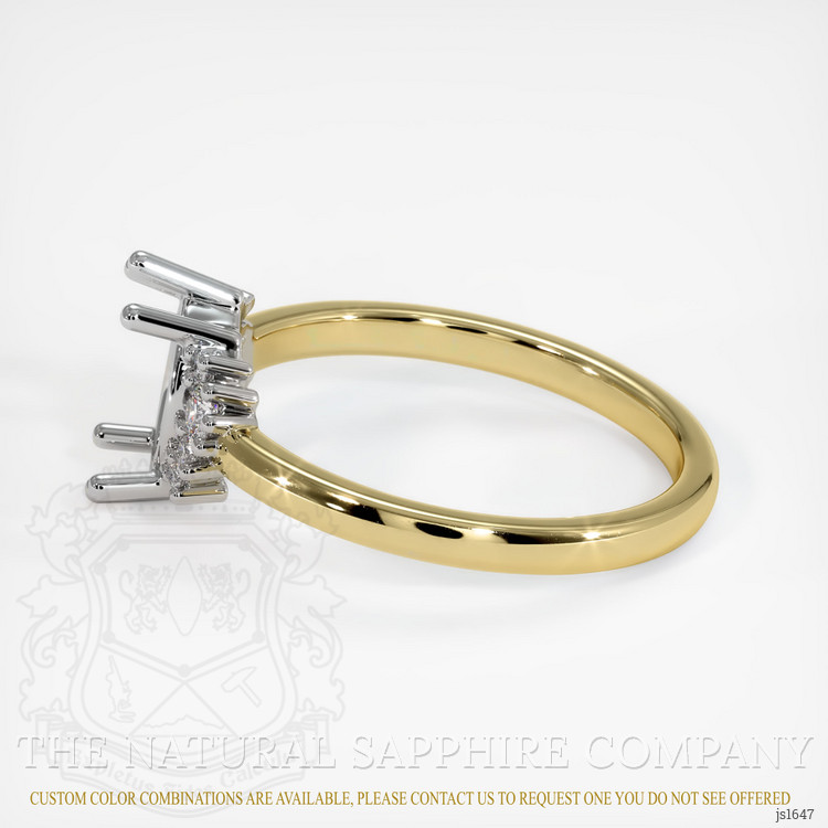 18K White & Yellow Accent Stones Ring Setting