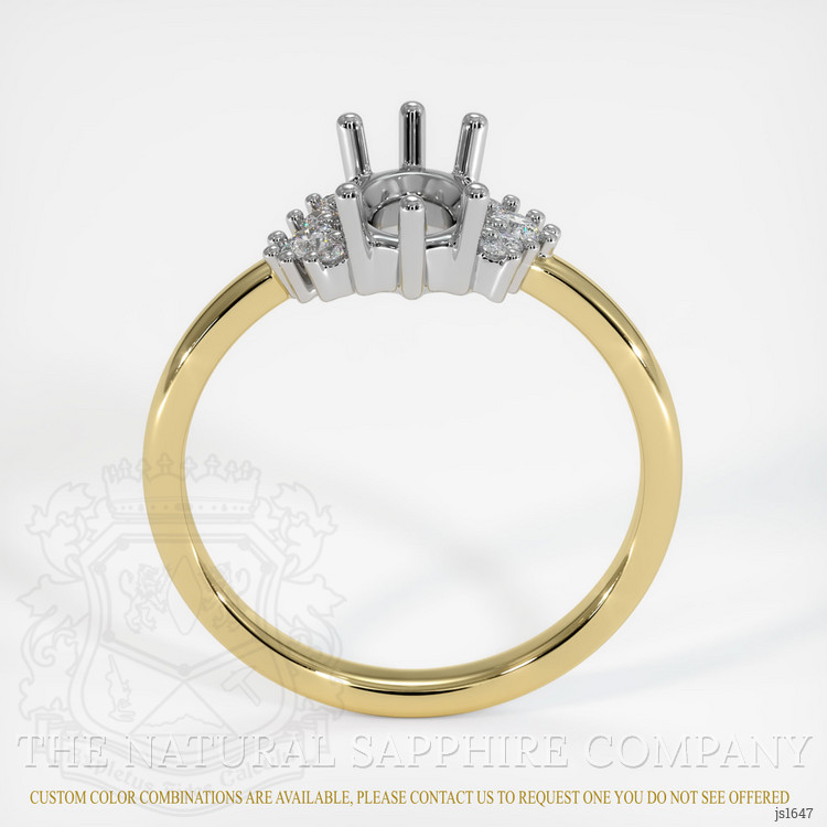 18K White & Yellow Accent Stones Ring Setting