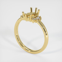 18K Yellow Gold Accent Stones Ring Setting Video