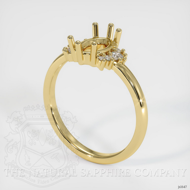 Accent Stones Greenish Blue Sapphire Ring 1.07 Ct., 18K Yellow Gold