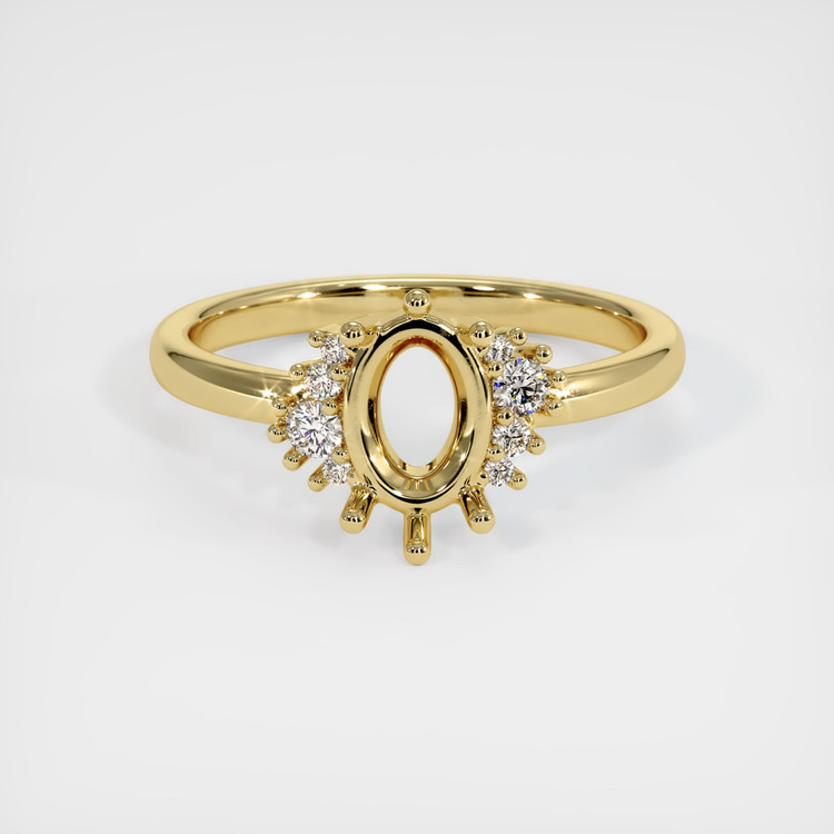 18K Yellow Gold Accent Stones Ring Setting