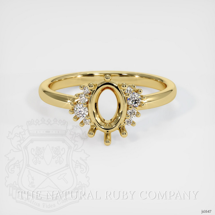 18K Yellow Gold Accent Stones Ring Setting