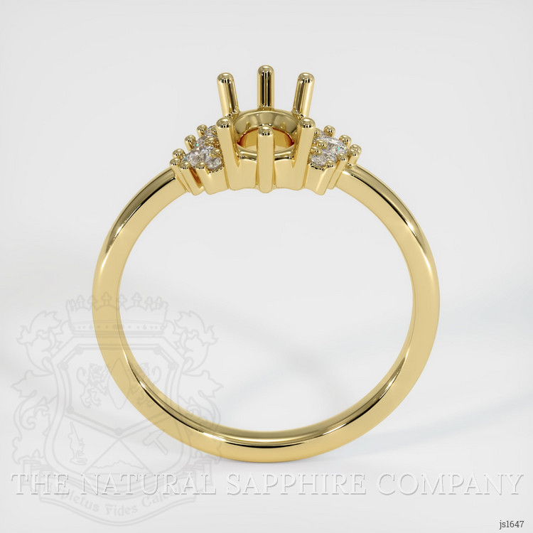 18K Yellow Gold Accent Stones Ring Setting