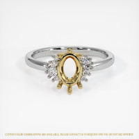 14K Yellow & White Accent Stones Ring Setting Image