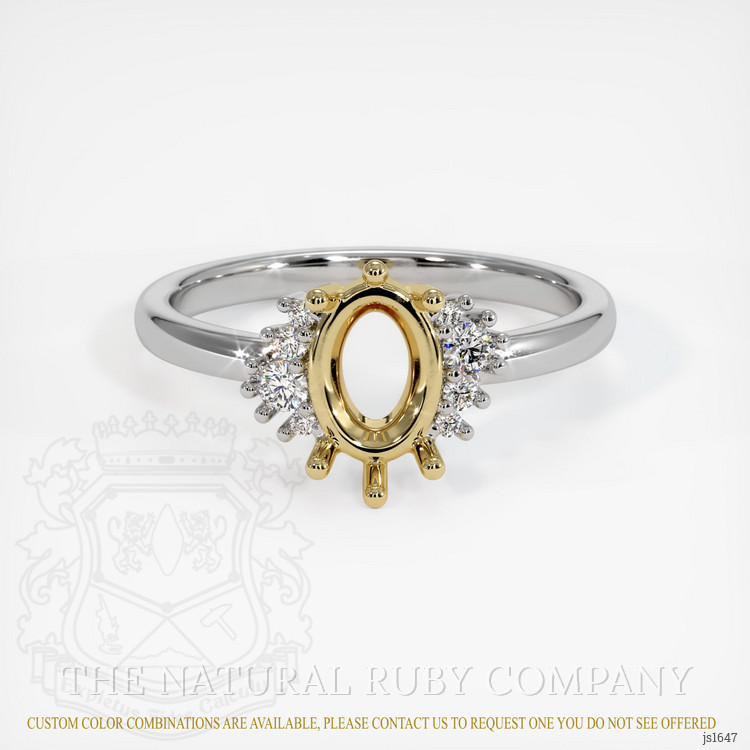 14K Yellow & White Accent Stones Ring Setting