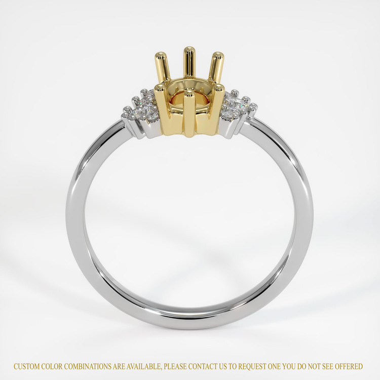 14K Yellow & White Accent Stones Ring Setting