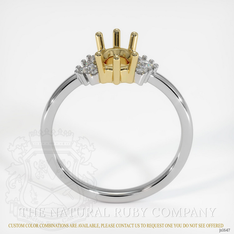 14K Yellow & White Accent Stones Ring Setting